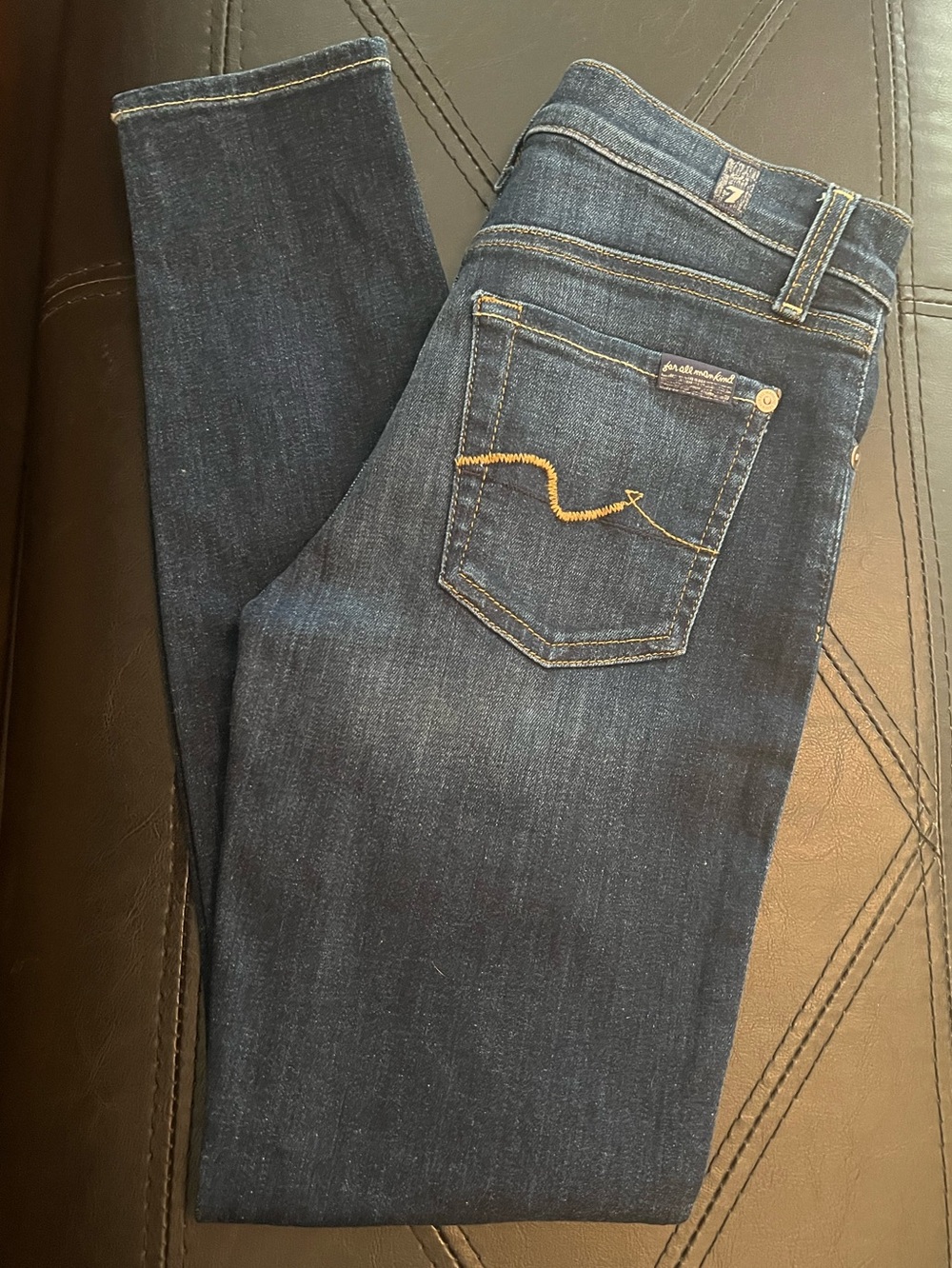 7 For All Mankind Ankle Gwenevere Skinny Jeans 25 Dark Wash